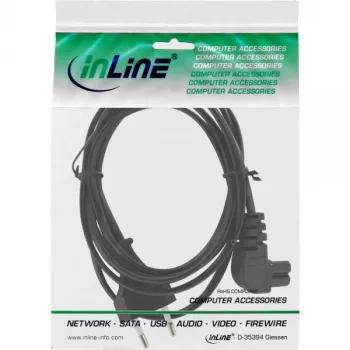 InLine Stromkabel, Eurostecker / Euro8-Stecker gewinkelt, schwarz, 2 m