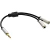 InLine S-99250 Audiokabel 0,15 m 3,5mm 2 x 3,5mm Schwarz, Silber