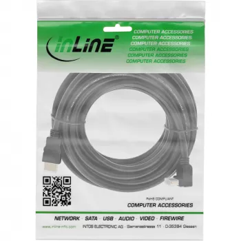 InLine High Speed HDMI-Kabel mit Ethernet, abgewinkelt, 7,5 m