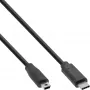 InLine USB 2.0 Kabel, USB-C Stecker / Mini-B Stecker (5pin), schwarz, 1m