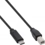InLine USB 2.0-Kabel, USB-C-Stecker / USB-B-Stecker, schwarz, 1 m