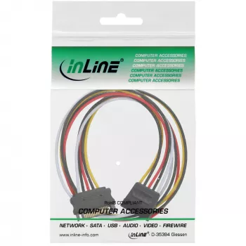 SATA Stromverlängerungskabel Stecker/Buchse 0,50 m InLine 29651B