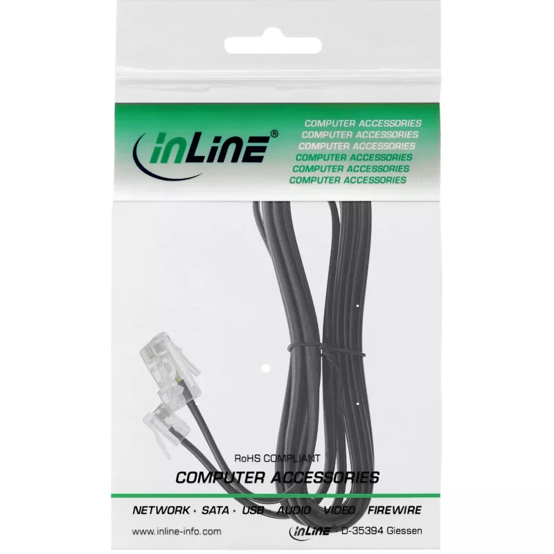 InLine Modular-Kabel RJ45 8P4C / RJ11 6P4C Stecker/Stecker 6 m
