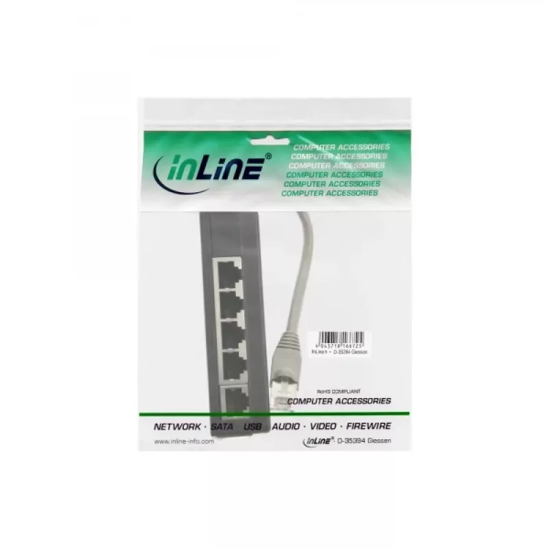 InLine ISDN-Splitter 5x RJ45 Buchse 15cm Kabel mit Abschlusswiderständen