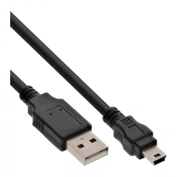 InLine USB 2.0 Mini-Kabel USB Typ A Stecker / Mini B Stecker, 5-polig, schwarz, 1 m