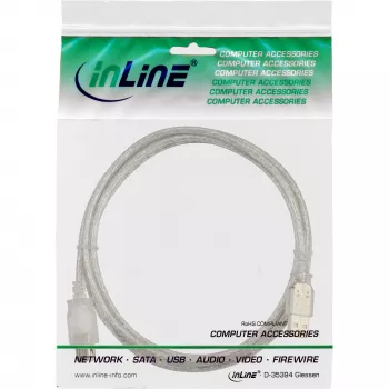 USB 2.0 Verlängerungskabel Typ A M/F InLine 34605 5m Transparent