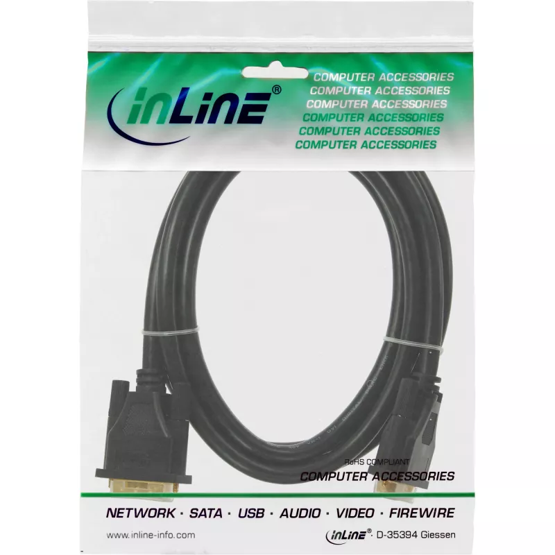 InLine DVI-D Kabel Premium 24+1 Stecker/Stecker Dual Link vergoldet 15m