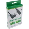 InLine USB 3.2 Gen.2x2 Kabel, USB-C Stecker gewinkelt / Buchse, Schwarz, 0,5 m (35786)