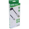 InLine USB 2.0 Spiralkabel, USB-C Stecker / USB-A Stecker, schwarz/alu, flexibel, 2m