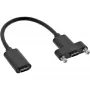 InLine USB 3.2 C weiblich / weiblich mit Flanschkabel, schwarz, 0,20 m