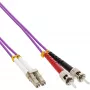 InLine Glasfaser-Duplexkabel LC/ST 50/125 µm OM4 0,5 m