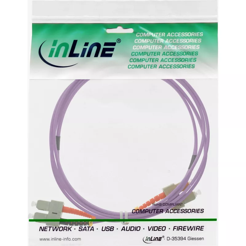 Glasfaser-Duplexkabel SC/SC InLine 83575P 50/125µm OM4 7,5m