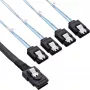 InLine SAS Connector Kabel Mini SAS SFF8087 to 4x SATA Crossover OCF 1m