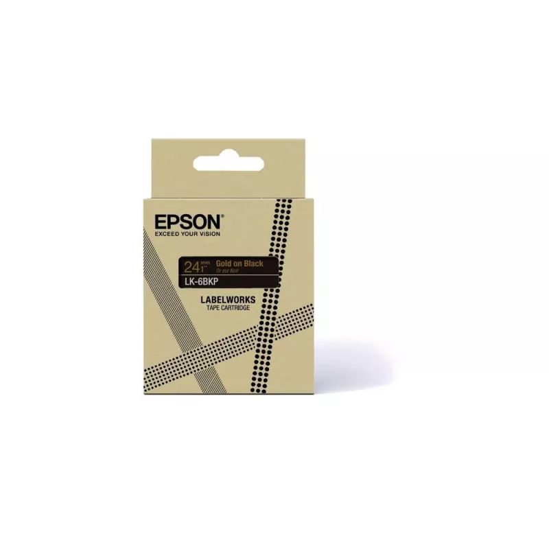 Label Tape Epson LK-6BKP Schwarz Gold 2,4 cm Thermotransfer
