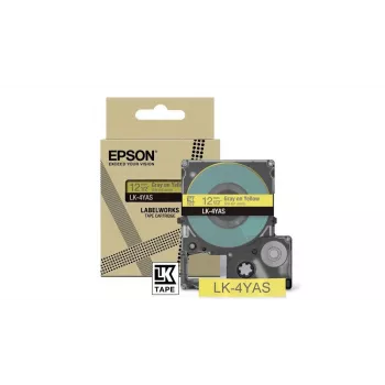 Etikettenband Epson LK-4YAS Grau Gelb Thermotransfer 1,2 cm
