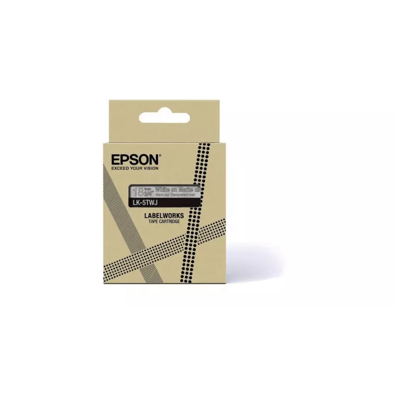 Label Tape Epson LK-5TWJ Transparent Weiß Thermotransfer 1,8 cm