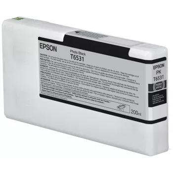 Epson T6531 Fotoschwarz Tintenpatrone (200ml), Fotoschwarz, Farbstofftinte, 200 ml, 1 Stück