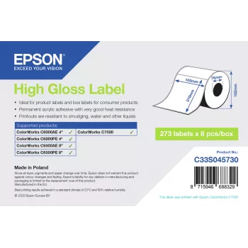 Epson C33S045730 Druckeretikett Weiß Selbstklebendes Druckeretikett