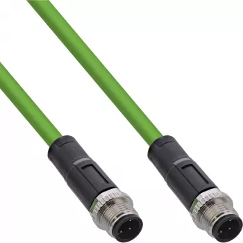 InLine Industrie-Netzwerkkabel, M12 4-polig D-codiert Stecker/Stecker, PUR 7,5 m