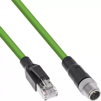 InLine Industrie-Netzwerkkabel, M12 8-polig X-kodiert auf RJ45-Stecker, Cat.6A PUR 15m