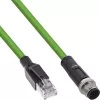 InLine Industrie-Netzwerkkabel, M12 4-polig D-kodierter Stecker auf RJ45, PUR 10m