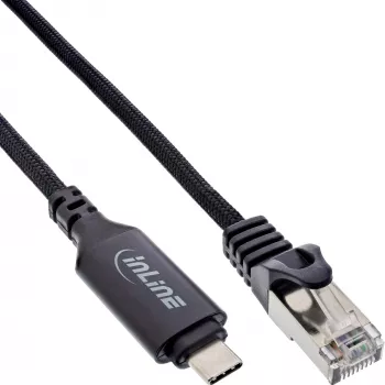 Netzwerkkabel InLine 33381B USB-C auf RJ45 Gigabit 5m Schwarz