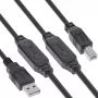 InLine 34513A USB-2.0-Aktivkabel, USB-A-Stecker auf USB-B-Stecker, 20 m, 480 Mbit/s