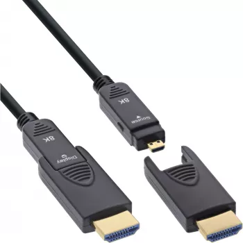 InLine HDMI AOC Kabel, Ultra High Speed HDMI, 8K4K, abnehmbarer Stecker, 10m