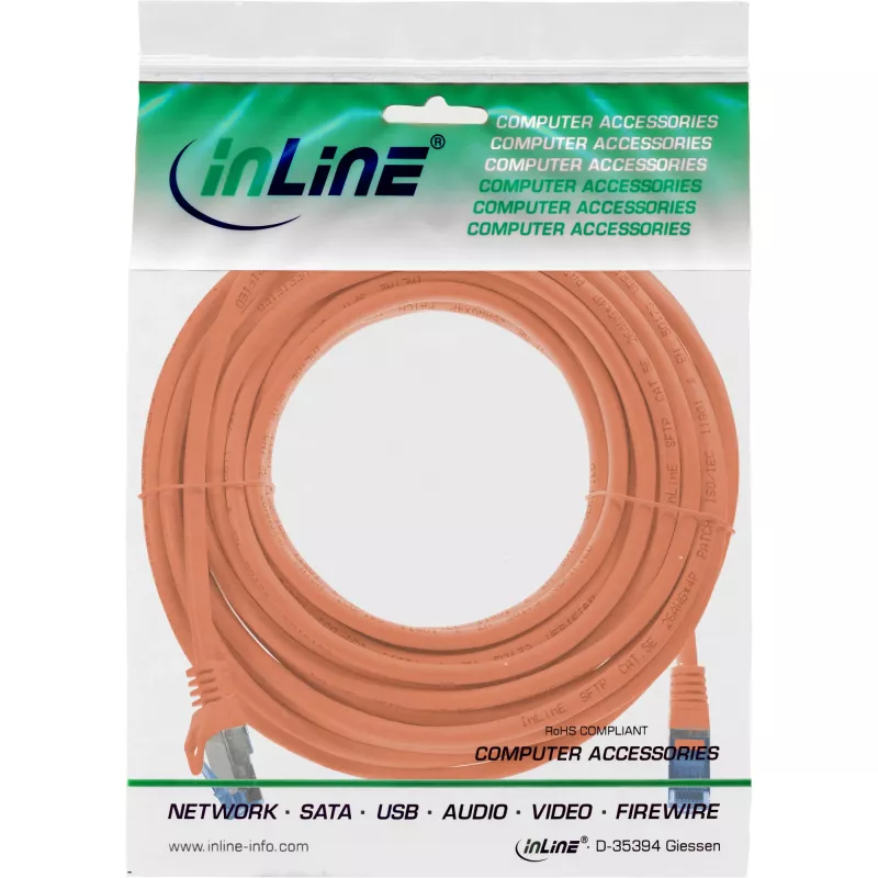 InLine 72605O Netzwerkkabel Orange 5 m Cat6a S/FTP (S-STP)