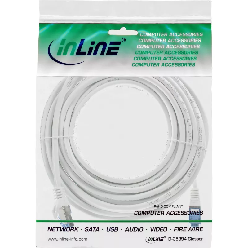 InLine 72607W Netzwerkkabel Weiß 7,5 m Cat6a S/FTP (S-STP)