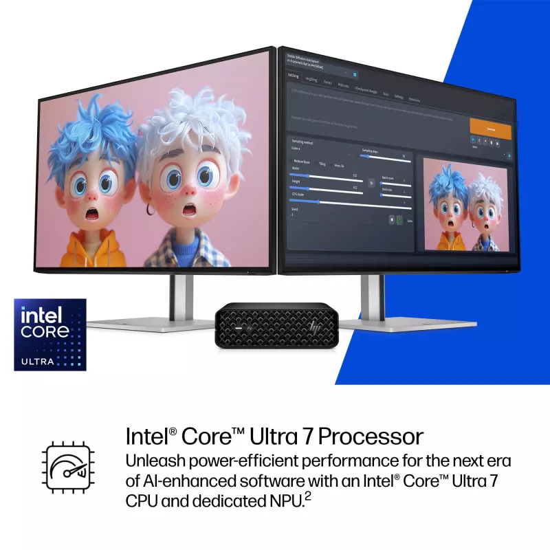 HP Z2 G1i Intel Core Ultra 7 265 32 GB DDR5-SDRAM NVIDIA RTX A1000 Windows 11 Pro Mini PC Workstation KI-Workstation, KI-PC