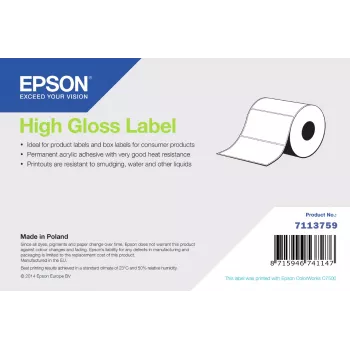 Epson Labels 7113759 High Gloss 102 x 76 mm – Rolle mit hochglänzenden Klebeetiketten