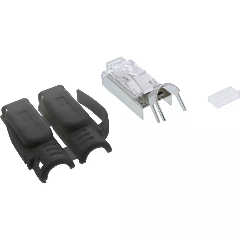 InLine Crimp-Stecker Cat.6A RJ45 geschirmt, 3-teilig schwarz 100er-Pack