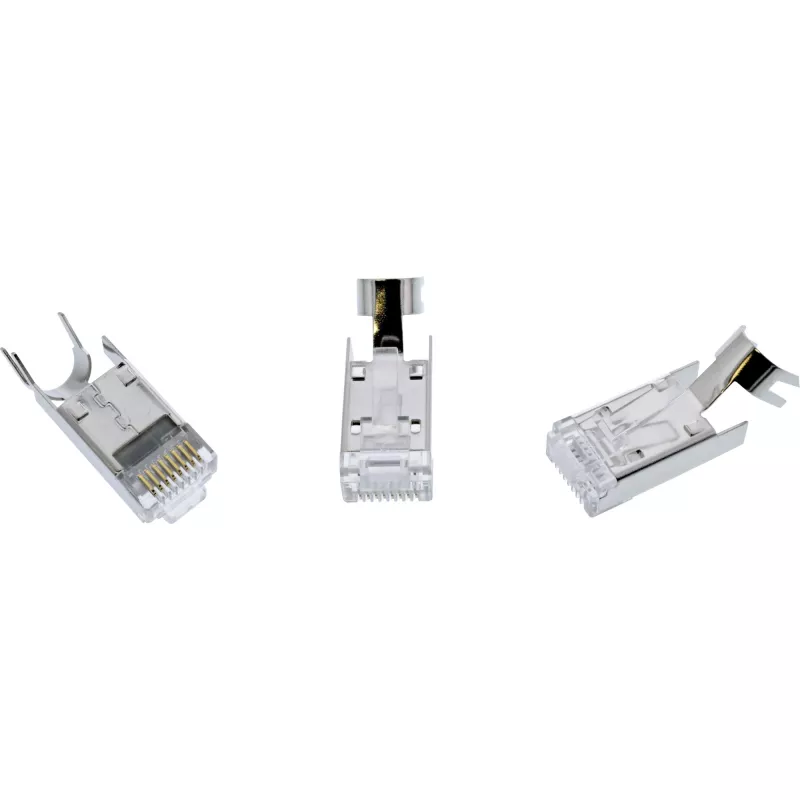 InLine Crimp-Stecker Cat.6A RJ45 geschirmt, 3-teilig schwarz 100er-Pack