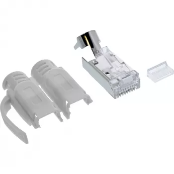 InLine Crimp-Stecker Cat.6A RJ45 geschirmt, 3-teilig grau 10er-Pack