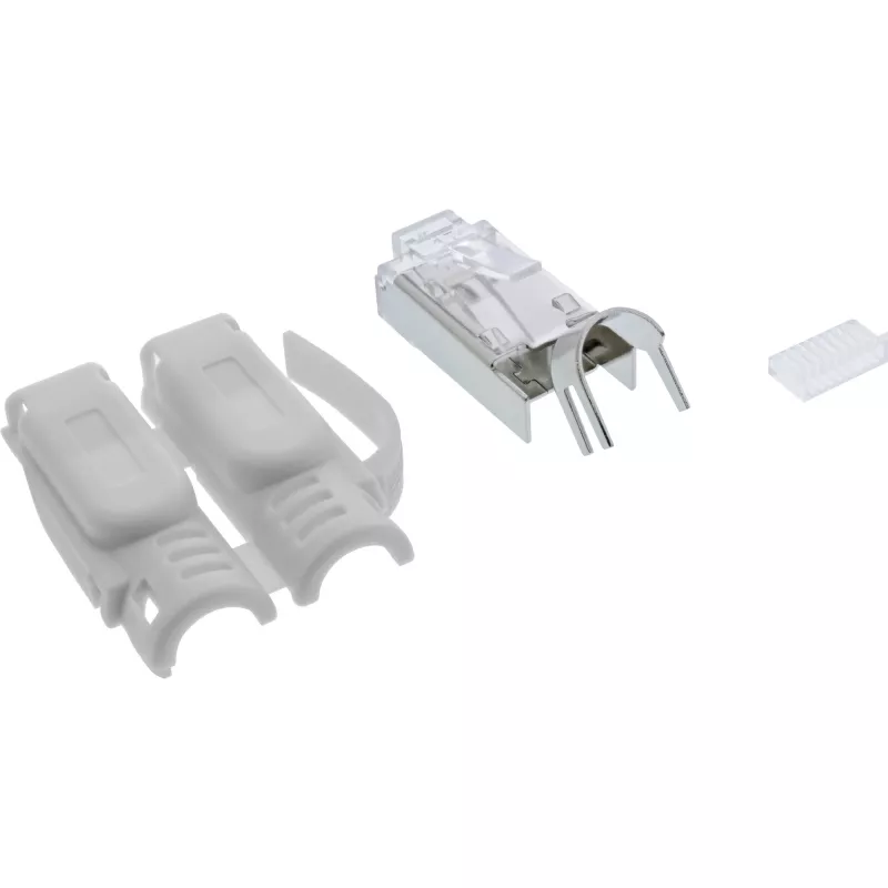 InLine Crimp-Stecker Cat.6A RJ45 geschirmt, 3-teilig grau 100er-Pack