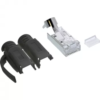 InLine Crimp-Stecker Cat.6A RJ45 geschirmt, 3-teilig schwarz 10er-Pack