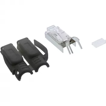 InLine Crimp-Stecker Cat.6A RJ45 geschirmt, 3-teilig schwarz 10er-Pack