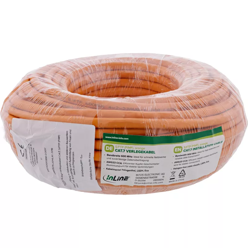 InLine 70225I Netzwerkkabel Orange 25 m Cat7 S/FTP (S-STP)