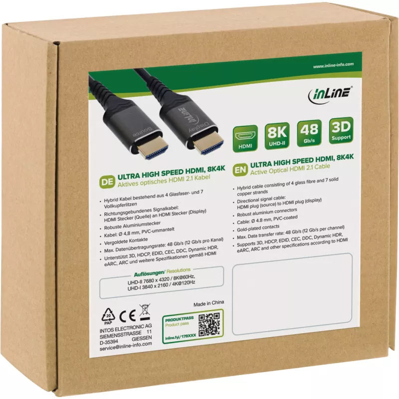 InLine 17950X HDMI-Kabel 50 m HDMI Typ A (Standard) Schwarz