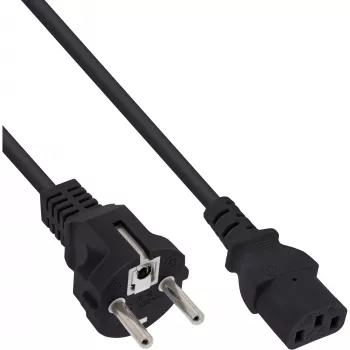 InLine B-16651D Netzkabel, CEE 7/7 auf C13, 1 m, Schwarz, 45er-Pack Bulk