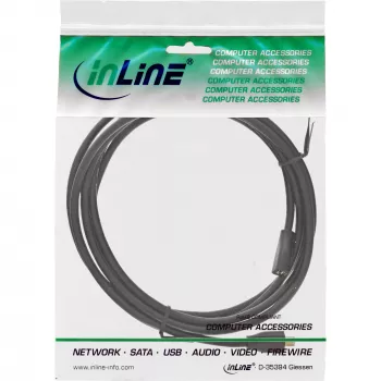 InLine Micro-USB 2.0 Verlängerungskabel, Micro-B M/F, schwarz/gold, 1,5 m