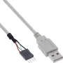 InLine USB 2.0 Adapter Kabel Buchse Typ A / Pfostenstecker, 0,40 m