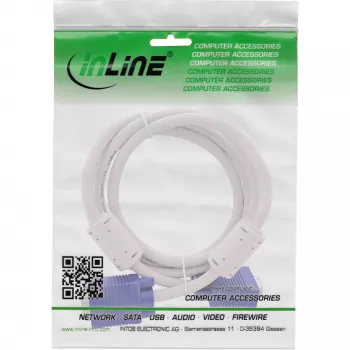 InLine S-VGA-Kabel 15 HD grau Stecker/Stecker 10m