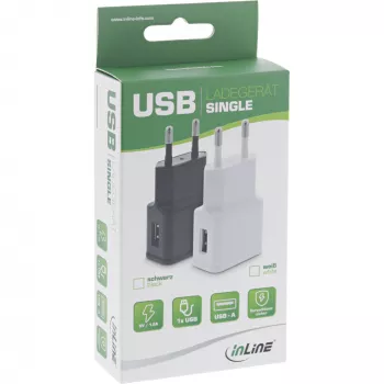 USB Power Adapter Single InLine 31504W 100-240V auf 5V/1,2A Weiß