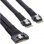 InLine schlank SAS Kabel, SFF-8654 8i auf 2x SFF-8654 4i, 0,5m