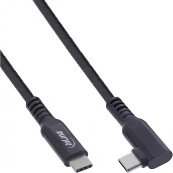 InLine USB 3.2 Gen.1 Kabel, USB Type-C Stecker/Stecker abgewinkelt für VR, schwarz, 5m