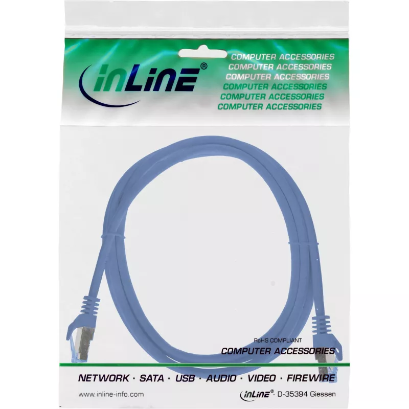 InLine 72601B Netzwerkkabel Blau 1 m Cat6a S/FTP (S-STP)