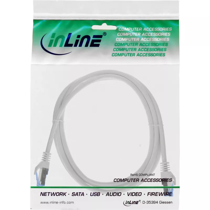 InLine 72601 Netzwerkkabel Grau 1 m Cat6a S/FTP (S-STP)