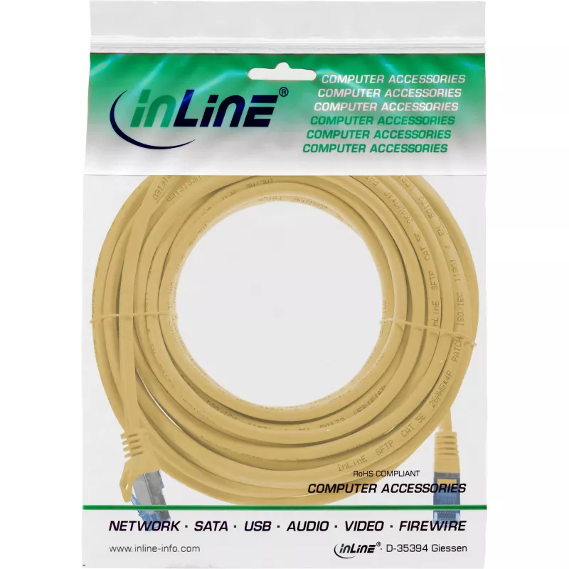 InLine 72600Y Netzwerkkabel Gelb 10 m Cat6a S/FTP (S-STP)